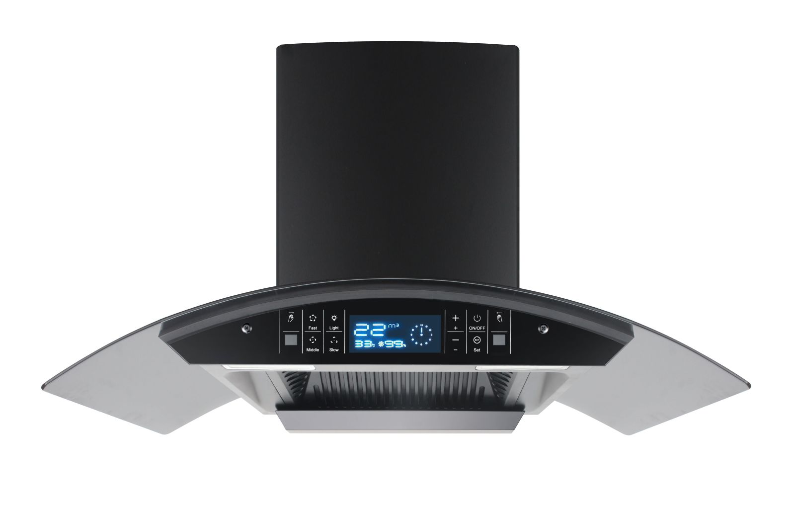 MÁY HÚT MÙI KÍNH CONG GRASSO BLACK AURA 70 (60 / 70cm)
